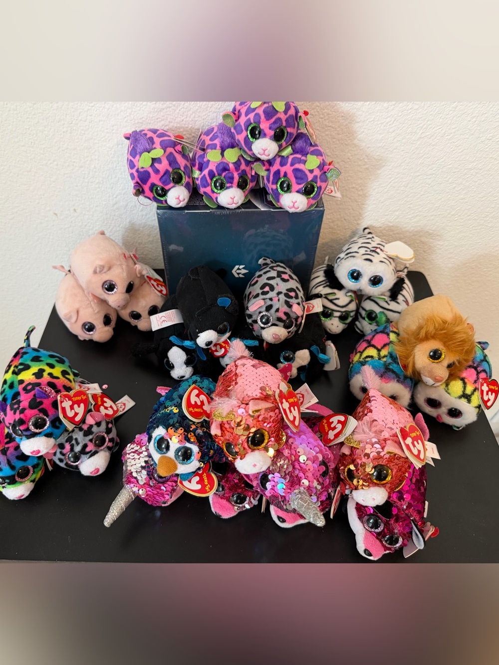 Tiny Ty Tys Lot Of 29 Curly Jelly Hootie Regal Jewel Nelly Ferris Zilla Marci